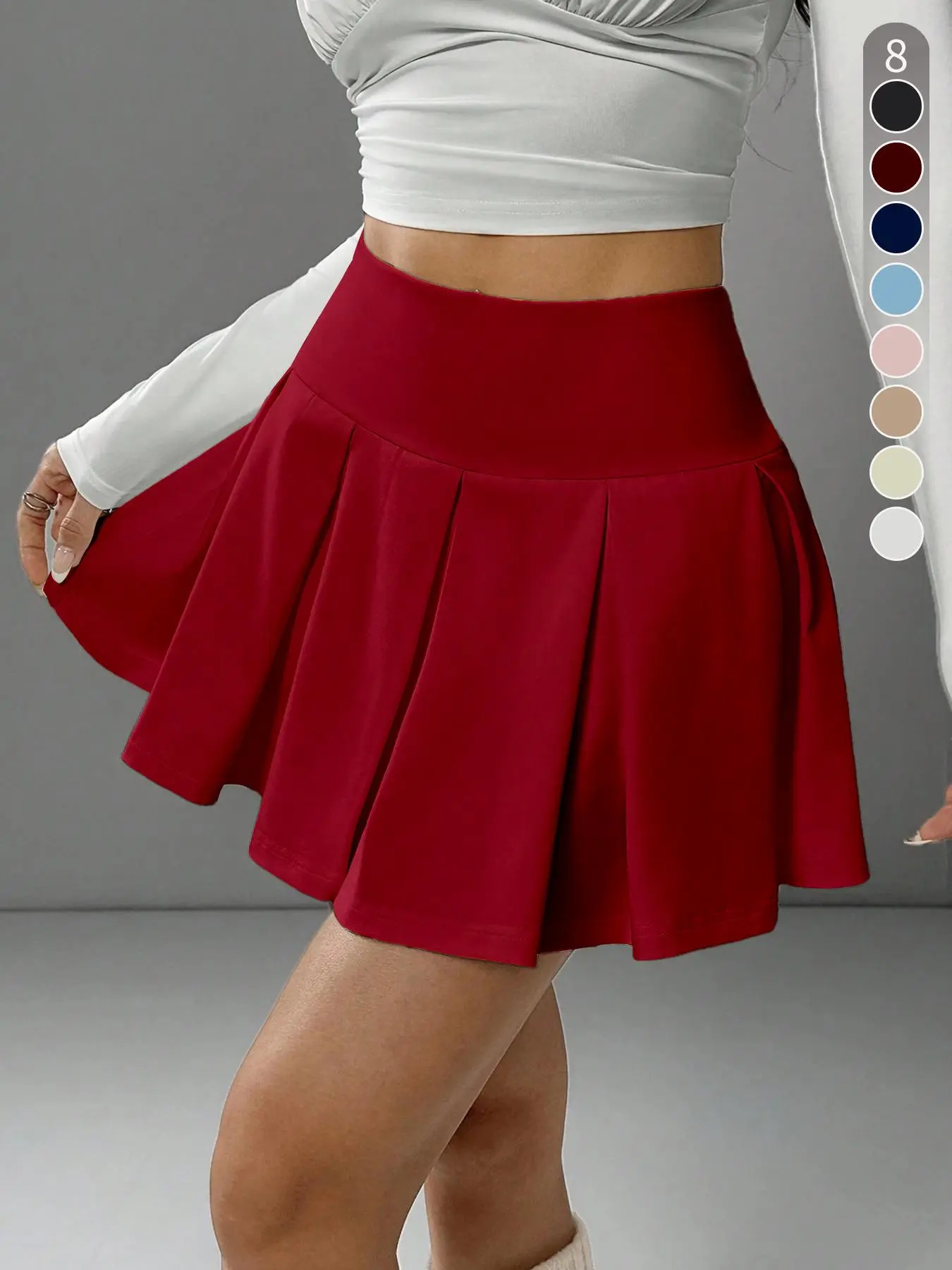 Women's Solid Color High Waist Skirt, Casual Fashionable Sporty Short Skirt for Daily Outdoor Wear, Ladies Bottoms for Summer, Athletic Skirt, Active Skirts, Tennis Skirt