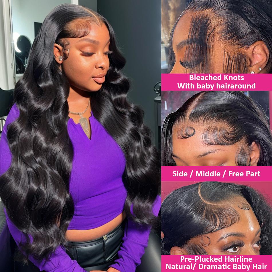 Bling Hair 6x4 9x6 Glueless Wigs Human Hair Pre Plucked Pre Cut Body Wave 13x4 13x6 Transparent Lace Front Wigs Human Hair 180% Put on And Go Glueless Wig For Black Women