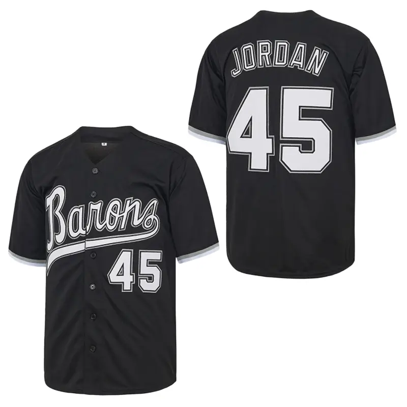 Men's Retro Pinstripe Baseball Jersey, Short Sleeve Hip Hop Sports Top with Sewn #45 Embroidery, Quick-Drying & Sweat-Absorbing, Fitness Top, Gym Workout Tops