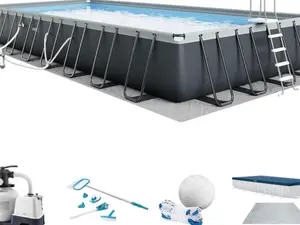 INTEX Ultra XTR 32 Ft X 16 Ft 52 in above Ground Pool Set, Rectangular Swimming