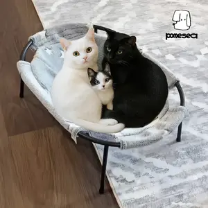 POMESEA Desk & Floor Cat Hammock,Soft Elevated Pet Bed for Dogs & Cats, Glow in The Dark,Napping Spot,Raised Cozy Hammock,Cat Lounge Furniture