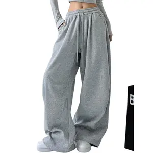 Women's Casual Joggers & Wide-Leg Pants - High-Waist, Elastic Waist with Drawstring, Straight/Loose Fit, Machine-Washable, All-Season/Autumn-Winter
