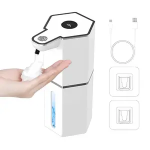 Automatic Soap Dispenser, USB Rechargeable Touchless Foaming Soap Dispenser, Electric Liquid Soap Dispenser, 12oz Soap Dispenser, 4 Adjustable Levels, Waterproof, Kitchen Bathroom Home Essentials
