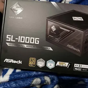 ASRock Steel Legend SL-1000G 1000W 80 PLUS GOLD & Cybenetics PLATINUM Full Modular Power Supply, ATX3.1 & PCIe5.1 Ready with Dual Color 12V-2x6 Cable, 10 Years Warranty