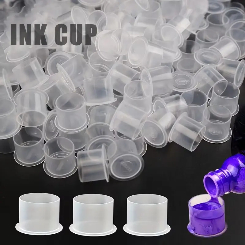300pcs Tattoo Ink Cups Multiple Sizes S/M/L Disposable Hygiene Tattoo Cups, Clear Holder Container Tattoo Cups，Tattoo Studio Additions, Tattoo Equipment for Ink Products, Made of ABS, Pack, Tattoo Supplies