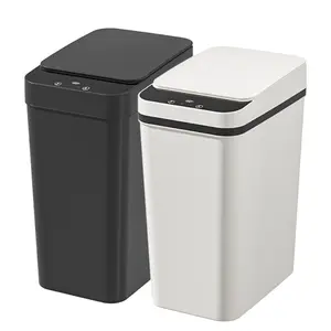 17L/4.49Gal Smart Sensor Trash Can, Home trash can, Touchless trash bin, three sensing modes: hand wave sensing, knee sensing, sealed and odor-proof, compact design with modern appearance, uses two AA batteries (not included), suitable f