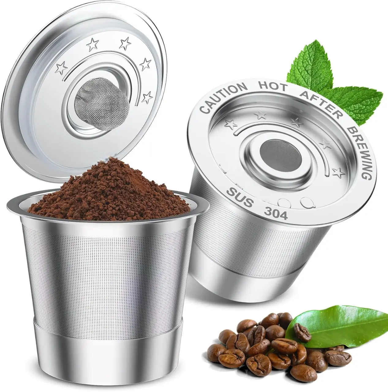 [New Deal] - 2 Pack K Cup Reusable Coffee Pods for Keurig: Stainless Steel Refillable K Cup - Reusable Coffee Filter for Keurig 1.0 Coffee Maker, Permanent, Eco-Friendly, BPA-Free