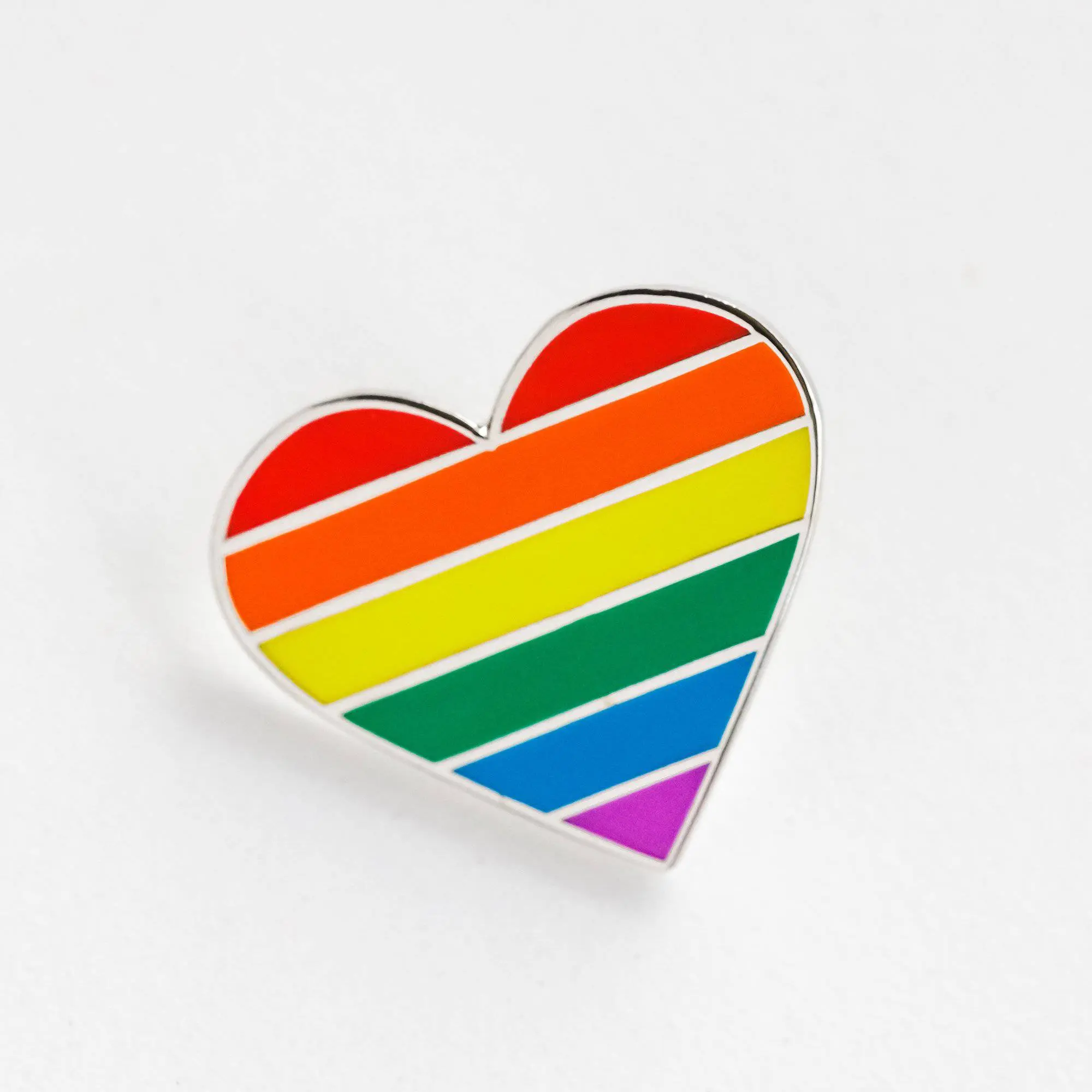 LGBTQ Rainbow Pride Flag Heart Enamel Pin