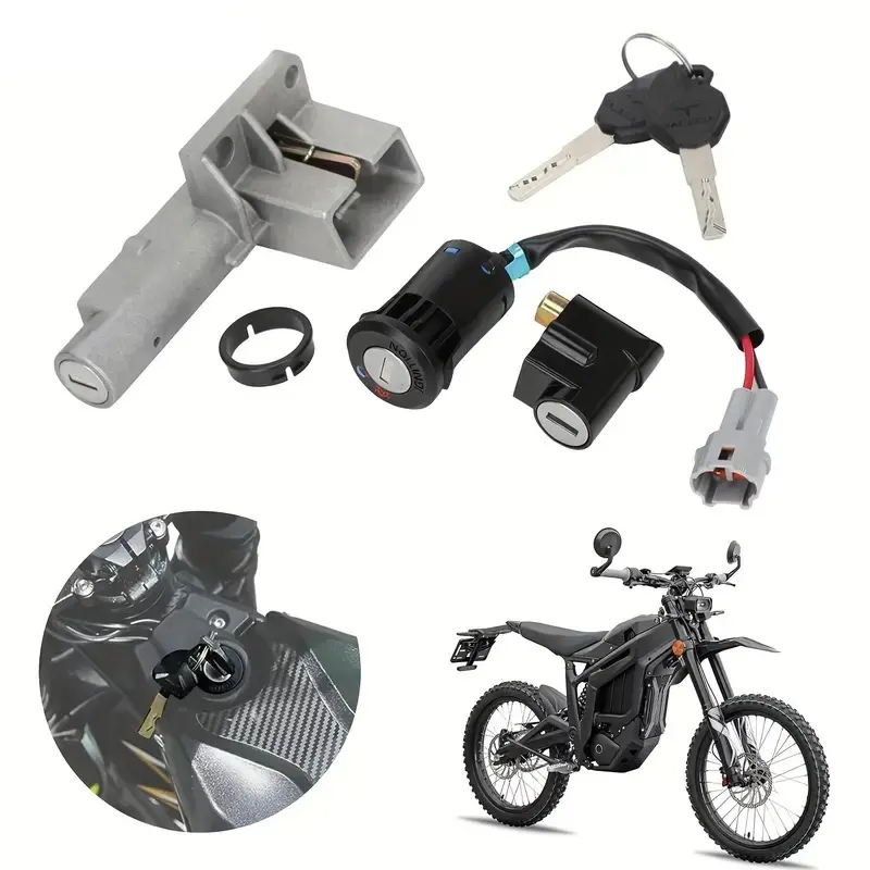 Dirt Bike Ignition Key Switch for Surron Light Bee High Quality Lock Set Aluminum Cylinder for Surron Light Bee X Surron Light Bee S Electric Dirt Bike Motor Parts