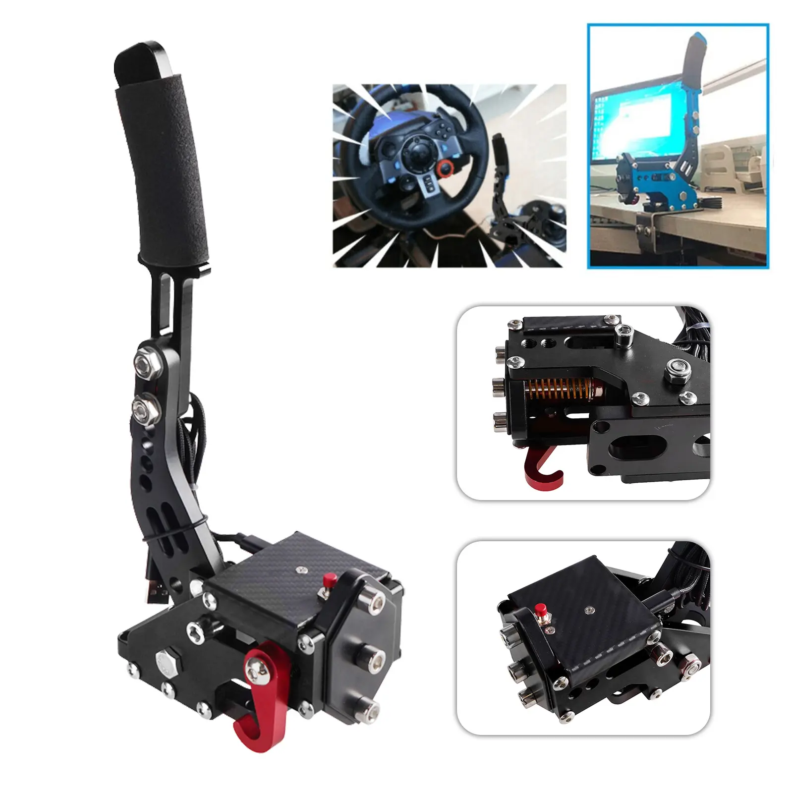 14Bit PS4/PS5 PS USB3.0 SIM Handbrake for Racing Games T300RS Black Console Accessories