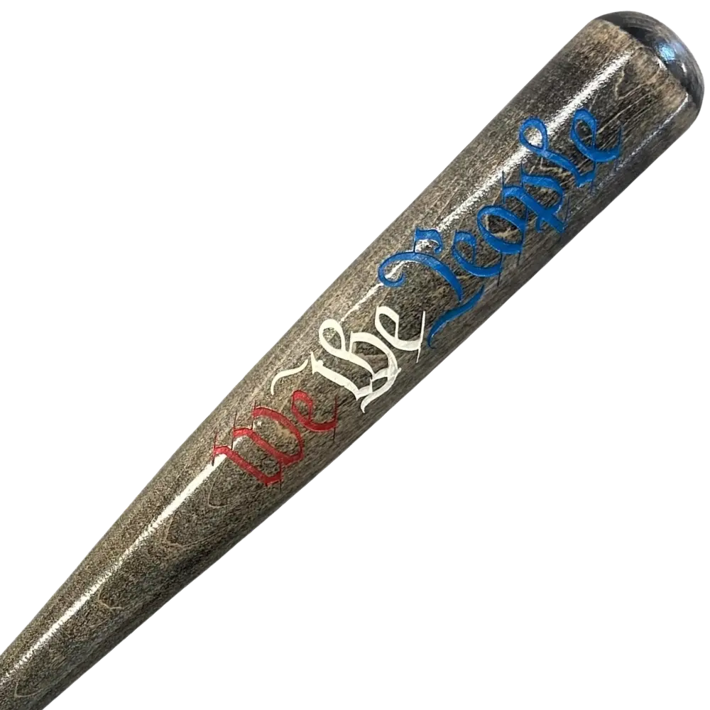 We The People Red, White & Blue Laser Engraved Baseball Bat – Patriotic Wooden Bat – Made in USA