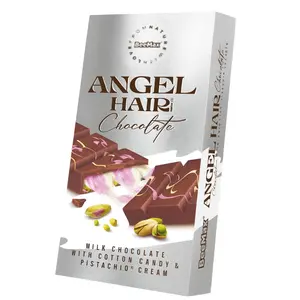 Authentic Dubai-Style Angel Hair Chocolate Bar | 6 oz of Luxurious Middle Eastern Indulgence | Premium Milk Chocolate, Cotton Candy & Pistachio Cream – Imported from Turkey - Now Ships with Ice Pack