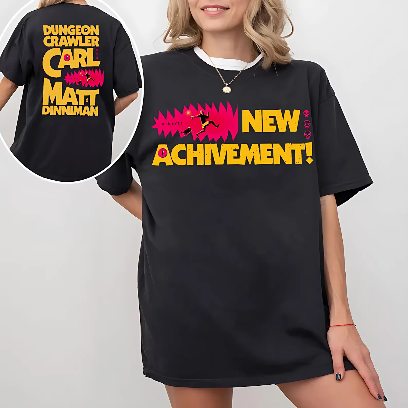 New Achievement Dungeon Crawler Carl Shirt, LitRPG BookTok, Gift for Reader,Fantasy Science Fiction Book Lover Donut Fan Shirt, Bookish Shirt