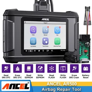 ANCEL AR500 OBD2 Scanner SRS Airbag Reset Service Tool, EEPROM/FLASH Read Clear Data Reset, Crash Data Module Diagnostic Tool, Automotive SRS ECU Repair Tool Diagnostic Tablet