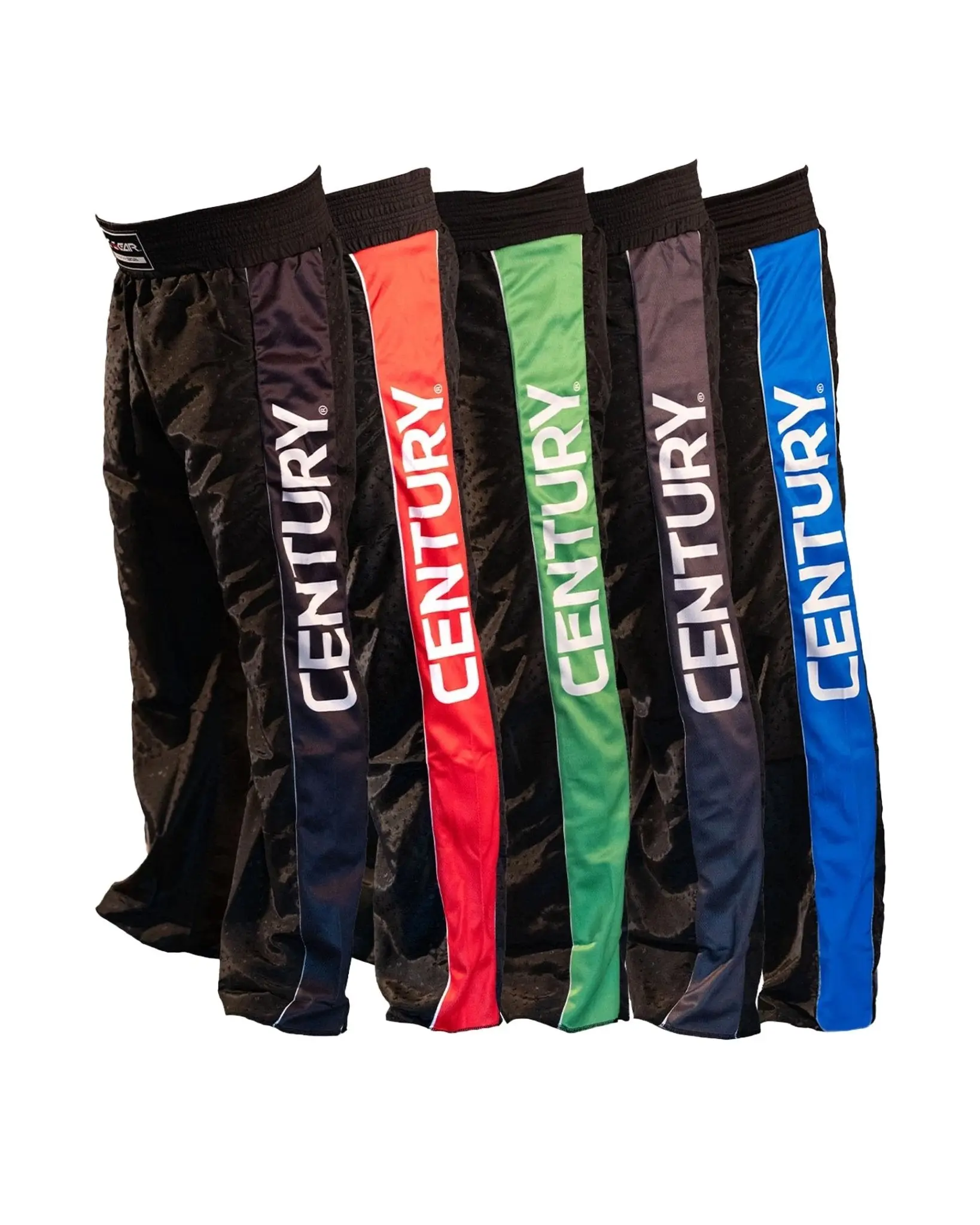 WAKO Certified Determination Kickboxing Combat Pants, Breathable Durable Polyester Satin-Mesh Century Fabric Martial Arts Uniform for Training & Competition