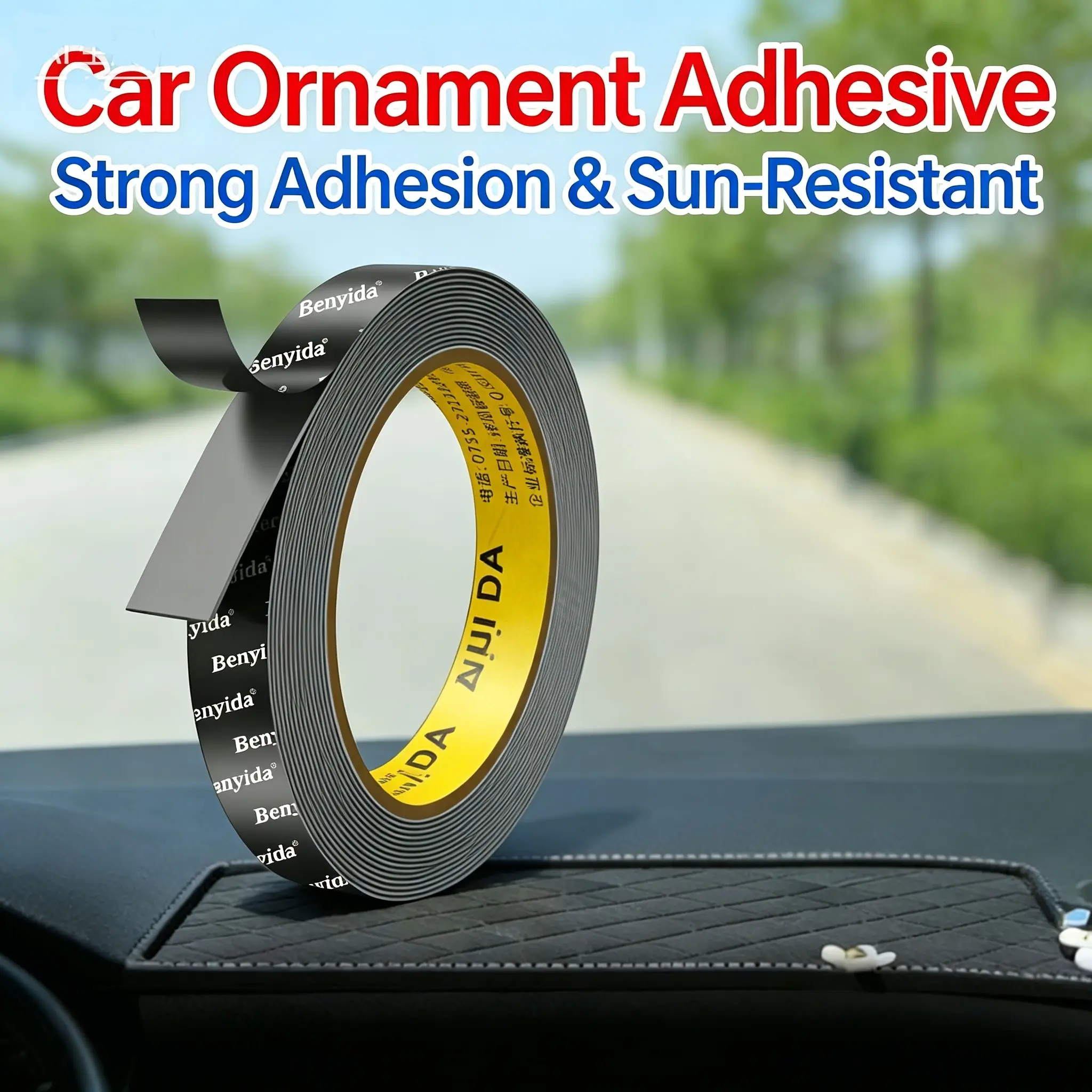 High-Temperature Resistant Car Sticker, No-Trace Dual-Sided Tape, High Adhesion Strong Fixing, Multi-Functional Decorative Glue Strip, Strong Adhesive