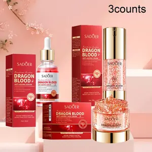 Dragon Blood Facial Care Series, 3 Counts/set Gentle Daily Nourishing Moisturizing Hydrate Facial Serum & Cream, Hydrating Anti Aging Bundle Skin Care Kit for Women & Men Moisturizer