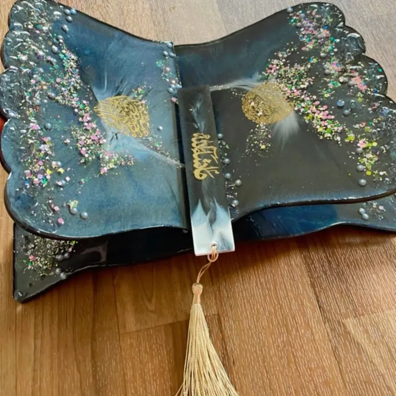 Al-Quran Stand Resin Rehal with Decorative Design and Tassel Accent