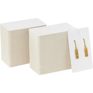Juvale Earring Cards for Selling Jewelry - 3.5 X 2 In, White, 200 Pack - Bulk Earring Display Cards for Jewelry Packaging & Storage