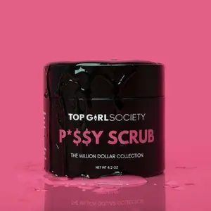 Top Girl Society P*$$Y Scrub Organic Pure Cane Sugar and Turmeric for Exfoliation Hydration & Brightening Natural Ingredients   4.2 oz  Free from Parabens and Petrochemicals 