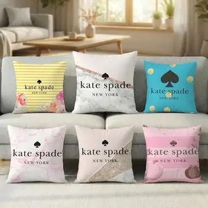 Kate Spade brand fashion sweet luxury Pillow Case new style printing Pillowcase Anti-dustmite Invisible zipper silky short plush Sofa cushion cover polyester microfiber queen king bed home