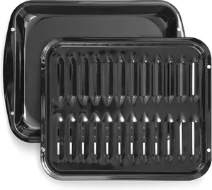 Whirlpool Broiler Pan for Oven Nonstick Porcelain Coated 16.75” x 13” Replacement with Rack for High-Temperatures Even Heating & Fat Drainage