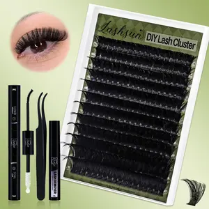 Mixed Length Cluster Lashes Kit, 1 Set Soft and Comfortable False Eyelashes with Lash Bond and Seal & Lash Remover & Tweezers, Eye Makeup Accessories, Cosmetic, Eyelash Tools