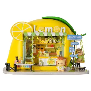 DIY Miniature Fruit Town Model, Wooden 3D Puzzle Kit, Wooden Jigsaw Puzzle, Wooden Puzzles, Creative Gift for Ages 14+, Includes English Instructions, Modern Style Embellishment, Crafts