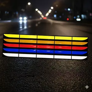 High-Visibility Waterproof Glow-in-the-Dark Car Safety Stickers 5-Pack: Universal Vehicle Reflective Decals, Truck Car Decal, Multipurpose Car Decal, Trunk Decorative Graphics, Protective Reflective Strips Kit for All Cars