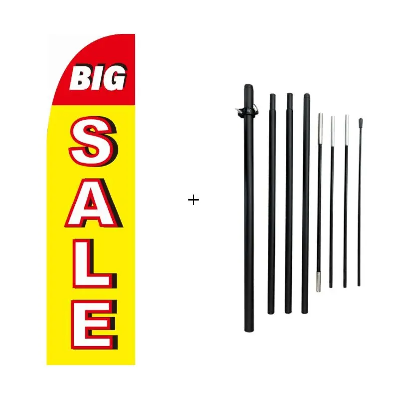 11ft Feather Flag with Pole Kit, Yellow Advertising Banner for Retail Stores & Gardens, Home/Festive Business