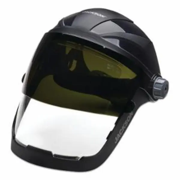 Jackson Safety 138-14233 QUAD 500 Premium Multi-Purpose Face Shield - Adjustable, 370 Speed Dial, Shade 8 IR, Chin & Above-the-Neck Face Protection, 1.6 lbs