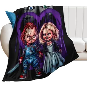 Horror Movie Blanket Air Conditioner Blanket Horror Movie Lightweight Soft Throw Blanket for Couch Bed Sofa horror  blanket soft comfortable