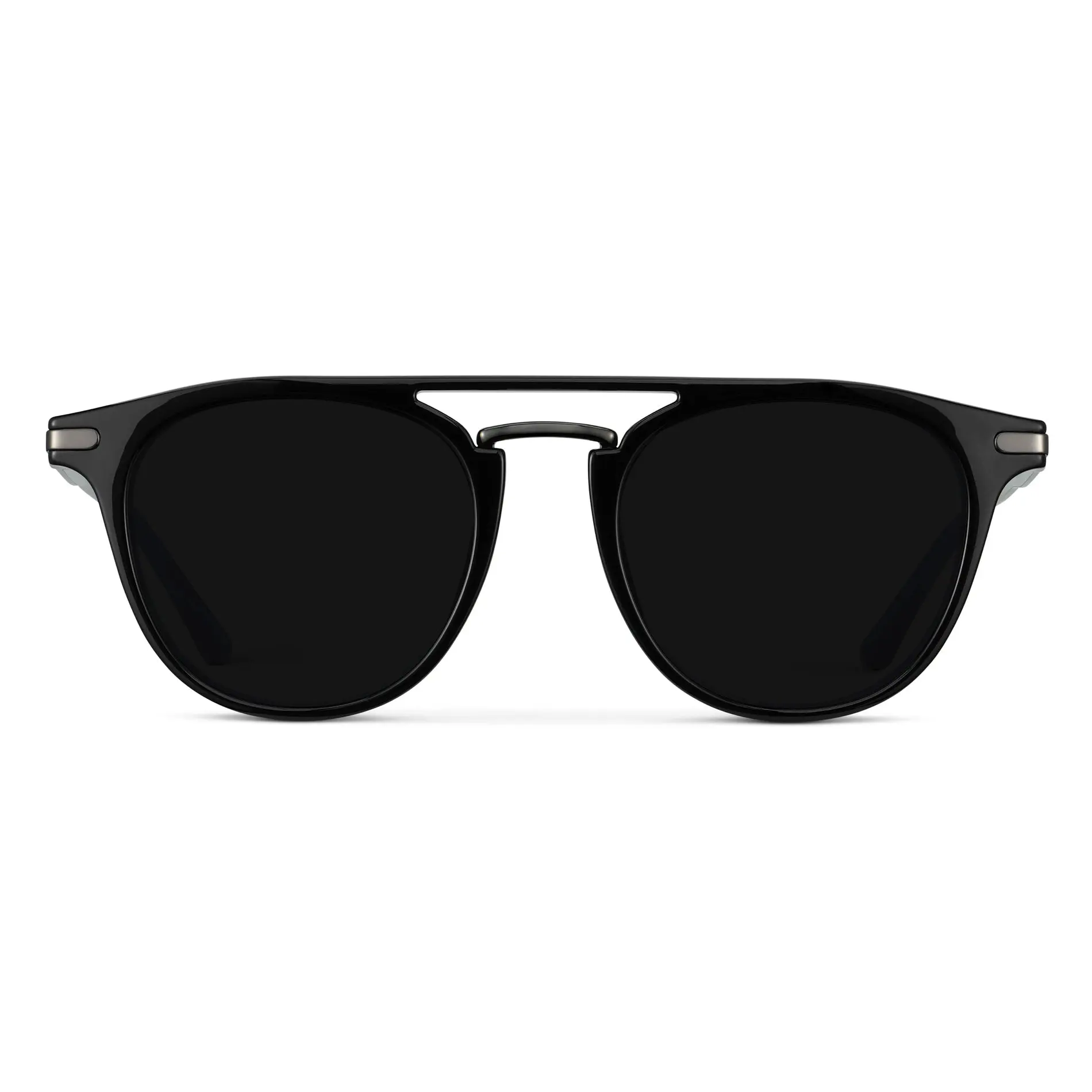 WMP Eyewear Hayes Male Stylish Round Sunglasses - Timeless Acetate-Stainless Steel Frame, 100% UV Protection, TAC Lenses, Classic Edge for Casual Wear, Stylish Sunglasses, Full Rim, Shatterproof