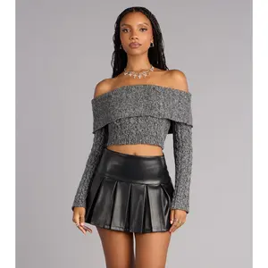 Slick Moves Faux Leather Pleated Skort