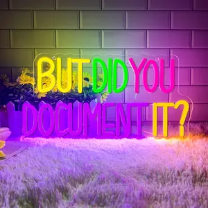 "But Did You Record It?" — Wall-Mounted Neon Sign: A Fun LED Strip Design, Bright and Colorful Luminous Wall Art Decor, USB-Powered, Led Neon Signs