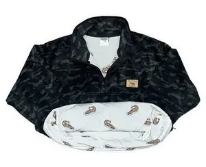 Black Camo Fleece Pullover
