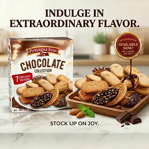 Chocolate Cookie Variety Pack Assorted Crunchy Sandwich and Chocolate Coated Cookies Snack Collection 13oz Box 7 Flavor Varieties