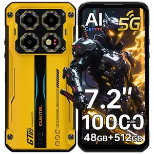 OUKITEL WP60 5G Rugged Phone Unlocked 7.2" Display, 48GB RAM+512GB ROM/TF 2TB, 10000mAh/33W Smartphone, 108MP Camera, IP68/IP69K Waterproof Phone, NFC/OTG/GPS/120Hz, 5G Dual SIM Android 15 Cellphone(NOT Support AT&T/Verizon/Cricket)