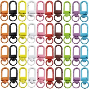 50 count Colorful Metal Lobster Claw Clasps Swivel Lanyards Trigger Snap Hooks Strap with Key Rings DIY Accessories for Bag Key Chains Connector  Making, 10 Colors