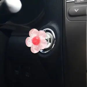 Press Start Button Cover, Engine Start Stop Resin Flower Starter Cap, Car Accessories, Girly Car Accessories, Women's Car Decoration, Automotive Parts