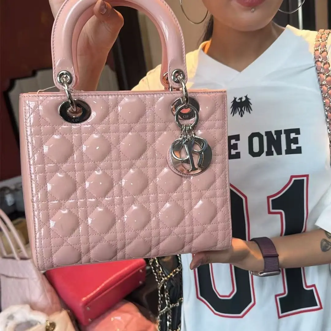 Pre-owned Dior Pink Patent Leather Lady Handbag