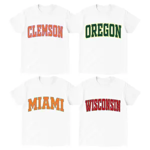 All Team Distressed Varsity College T-Shirt – White, Custom Your Team, Classic Cotton Tee, Back To School, Game Day Shirt, Menswear & Womenswear