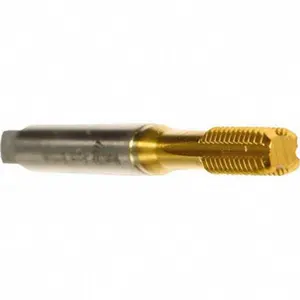EMUGE-FRANKEN Bottoming Type Thread Forming Tap, 1/4-28 UNF, 3BX Fit Class, High-Speed Steel-E, Titanium Nitride Coated, 3.1496" OAL, Series BU591410.5043