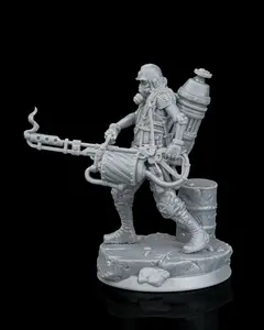 Cyberpunk Warfare Resin 3D Miniatures with 3D Detail, Flamethrower Design for DnD Tabletop Game & Paintable Collectible Statues (Home Decor)