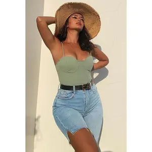 Everything's Good Super Stretch Denim Bermudas - Light Blue Wash