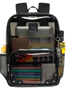 Transparent Backpack, Large Capacity Travel Backpack, Clear School Bag for Women & Men, Suitable for Travel & School, Casual Travel Backpack