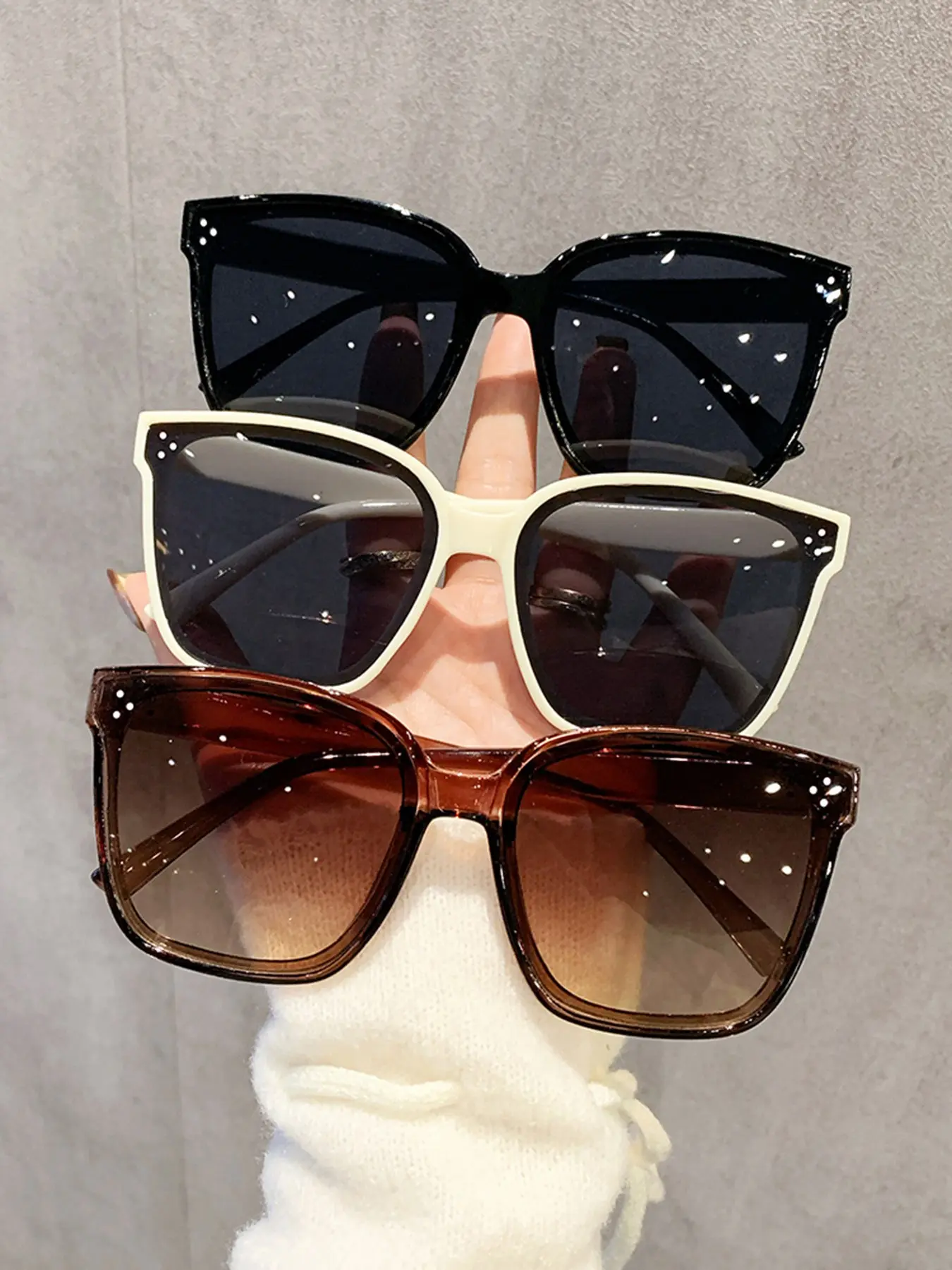 3 Pcs Unisex Large Frame Sunglasses Set, Trendy Casual Sunglasses, Fashionable Comfortable Eyewear for Women, Outdoor Activities, Parties, Travel, Driving, Fishing