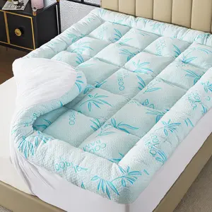 Queen Size 5-in Bamboo Viscose Air Layer Memory Foam Mattress Topper - Breathable, Cooling, Bamboo Infused Cool Mattress Topper for Adults’ Bedroom, Enhances Sleep Experience (Twin Option Available)