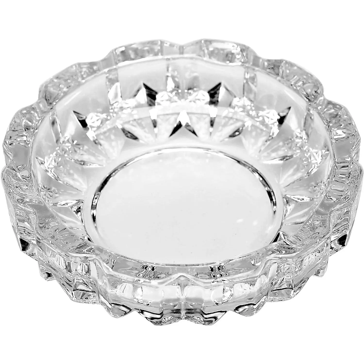 Deli green apple crystal heavy glass ashtray for indoor and outdoor decorative round