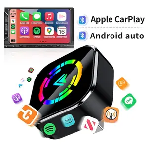 Apple CarPlay & Android Auto Wireless Adapter 2-in-1 for Wired to Wireless Conversion Stable 2.4/5GHz WiFi 5.0 Bluetooth 800+ Vehicle Models Compatible Plug-and-Play Design